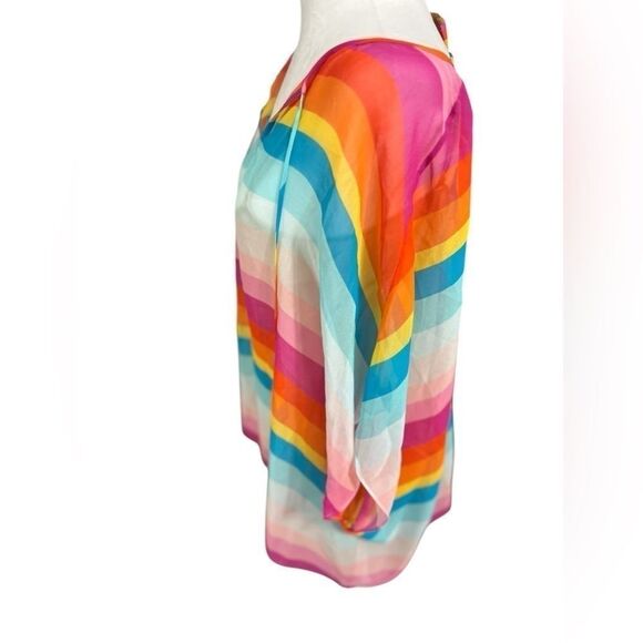 TRINA TURK SZXS/S SOBE RAINBOW STRIPED PULLOVER TOP - Picture 2 of 11